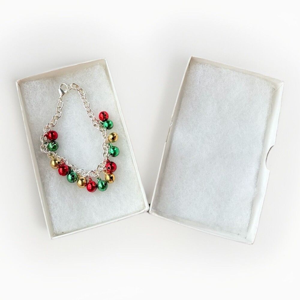 Christmas Jingle Bell Bracelet Bells Silver Tone